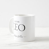 Modern Black & White Future CEO Name | Girly Gift Koffiemok (Voorkant links)