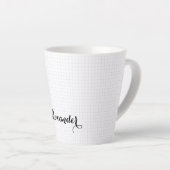 Modern Black White Gecontroleerd Elegant Typografi Latte Mok (Rechterhoek)