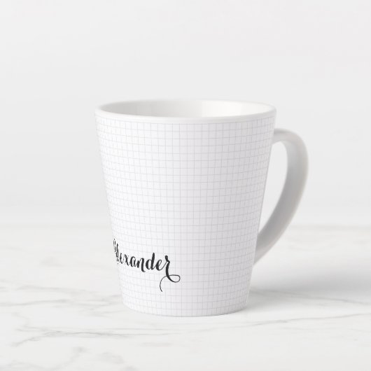 Modern Black White Gecontroleerd Elegant Typografi Latte Mok (Rechterhoek)