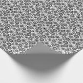 Modern Black White Geometric Flowers Starburst  Cadeaupapier (Hoek)