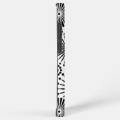 Modern Black White Geometric Flowers Starburst  Samsung Galaxy Hoesje (Rechterkant)