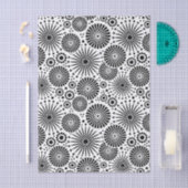 Modern Black White Geometric Flowers Starburst  Tissuepapier (Craft)