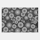 Modern Black White Geometric Starburst Harlequin Inpakpapier Vel (Voorkant 3)