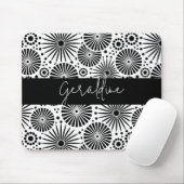 Modern black white geometric starburst Name  Muismat (Met muis)