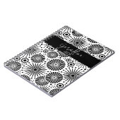 Modern black white geometric starburst Name Notitieboek (Linkerzijde)