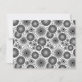 Modern black white geometric starburst Name  Notitiekaartje (Achterkant)