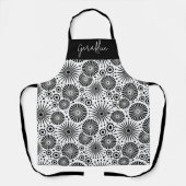 Modern black white geometric starburst Name  Schort (Voorkant)