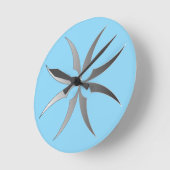 Modern Black & White Geometric Tech Wall Clock Ronde Klok (Hoek)