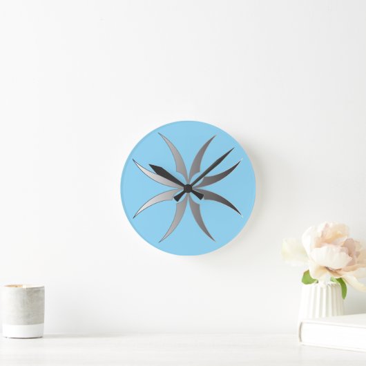 Modern Black & White Geometric Tech Wall Clock Ronde Klok (Huis)