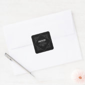 Modern Black & White Geometric Vierkante Sticker (Envelop)