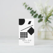 Modern Black White Geometrical Shapes Lines Visitekaartje (Staand voorkant)