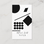 Modern Black White Geometrical Shapes Lines Visitekaartje (Voorkant)