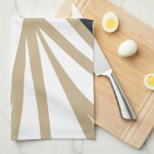 Modern Black White Gold Abstract Theedoek (Quarter Fold)