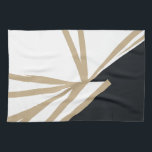 Modern Black White Gold Abstract Theedoek<br><div class="desc">Voeg een beetje elegantie toe aan uw keuken met deze Moderne zwarte,  witte,  Abstracte keukenhanddoek. Het unieke abstracte ontwerp met zwarte,  witte en gouden tinten vormt een aanvulling op elke keukendécor. Ideaal voor het drogen van schotels,  voor het afvegen van tellers of zelfs als decoratief accent.</div>