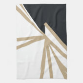 Modern Black White Gold Abstract Theedoek (Verticaal)