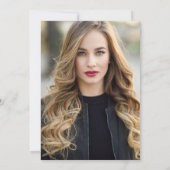 Modern Black White Gold Photo Graduparty Kaart (Achterkant)