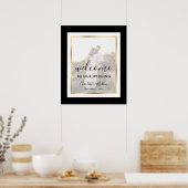 Modern Black White Gold Photo Weduwen Welkomstteke Poster (Keuken)