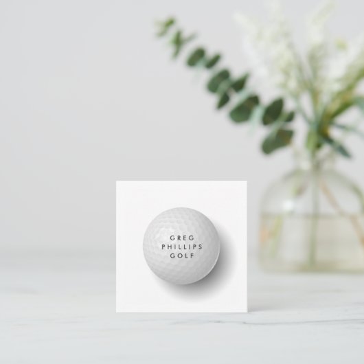 Modern Black & White Golf Pro of Instructor Vierkante Visitekaartje (Staand voorkant)