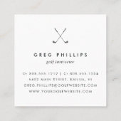 Modern Black & White Golf Pro of Instructor Vierkante Visitekaartje (Achterkant)