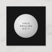 Modern Black & White Golf Pro of Instructor Vierkante Visitekaartje (Voorkant)