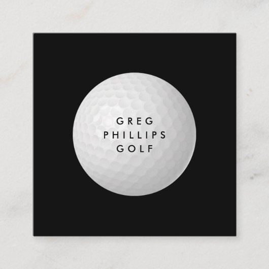 Modern Black & White Golf Pro of Instructor Vierkante Visitekaartje (Voorkant)