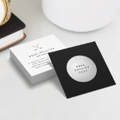 Modern Black & White Golf Pro of Instructor Vierkante Visitekaartje