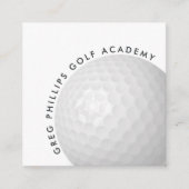 Modern Black & White Golf Pro of Instructor Vierkante Visitekaartje (Voorkant)