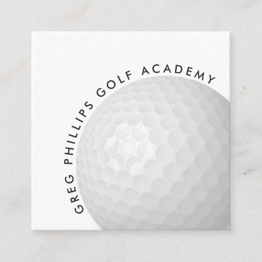 Modern Black & White Golf Pro of Instructor Vierkante Visitekaartje (Voorkant)