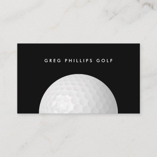 Modern Black & White Golf Pro of Instructor Visitekaartje (Voorkant)