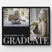 Modern Black & White Graduate 2 Photo Desktop Fotoplaat (Voorkant)