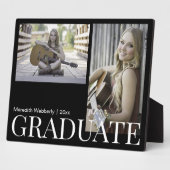 Modern Black & White Graduate 2 Photo Desktop Fotoplaat (Zijkant)