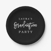 Modern Black White Graduation Party Paper Bord (Voorkant)