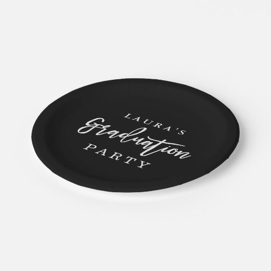 Modern Black White Graduation Party Paper Bord (Gekanteld)