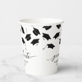 Modern Black White Graduation Party Papieren Bekers (Rechts)