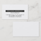 Modern Black White Grey Consultant Visitekaartje (Voorkant / Achterkant)