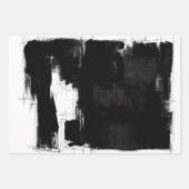 Modern Black White Grey Rustic Abstract Inpakpapier Vel (Voorkant 3)