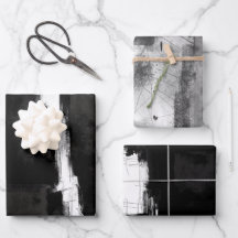 Modern Black White Grey Rustic Abstract