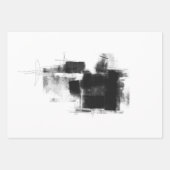 Modern Black White Grey Rustic Abstract s3 Inpakpapier Vel (Voorkant 3)