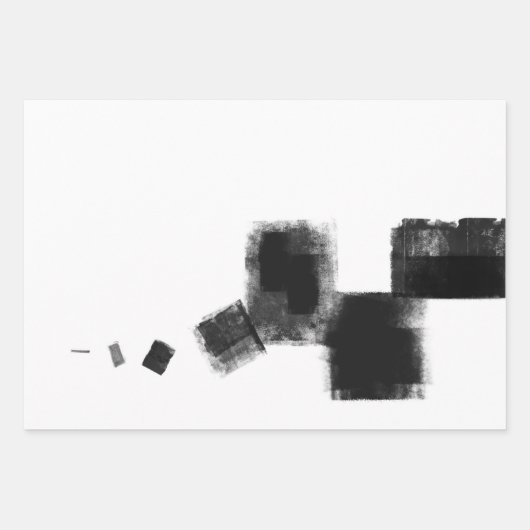 Modern Black White Grey Rustic Abstract s3 Inpakpapier Vel (Voorkant 2)