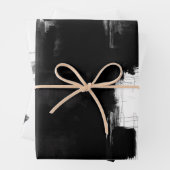 Modern Black White Grey Rustic Abstract s3 Inpakpapier Vel (In situ)
