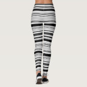 Modern Black White Grey Stripes Pattern Leggings (Achterkant)
