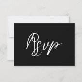 Modern Black White Hand Lettered Meals Wedding RSVP Kaartje (Achterkant)