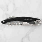 Modern Black White Hand Lettered Script Wedding Kurkentrekker (Achterkant)