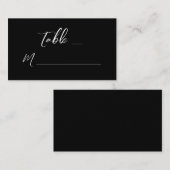 Modern Black White Hand Lettered Script Wedding Plaatskaartje (Voorkant / Achterkant)
