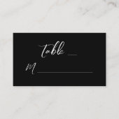 Modern Black White Hand Lettered Script Wedding Plaatskaartje (Voorkant)