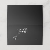 Modern Black White Hand Lettered Wedding Folded Plaatskaartje (Buitenkant ongevouwen)