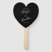 Modern Black White Hand Lettered Wedding Programme Handwaaier (Voorkant)