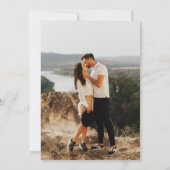 Modern Black White Heart Photo Wedding Kaart (Achterkant)