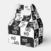 Modern Black White Ho Ho Santa Laugh Christmas Bedankdoosjes (Achterkant)
