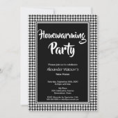 Modern Black White Housewarming Party Kaart (Voorkant)